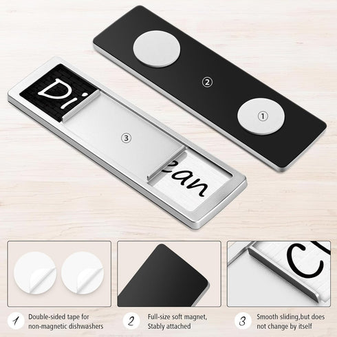 Dishwasher Magnet Clean Dirty Sign Shutter Only Changes When You Push It Non-Scratching Strong Magnet or 3M Adhesive Options Indicator Tells Wheth...