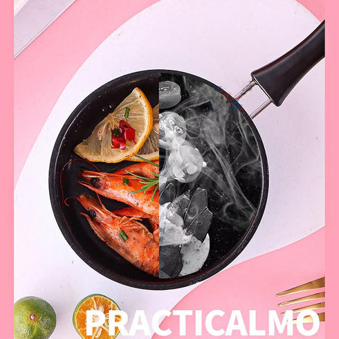 YOUTHINK Nonstick Frying Pan, Mini Frying Pan Stainless Steel Prevent Stick Induction Pot Round Breakfast Small Fry Egg Pan with Long Handle for H...