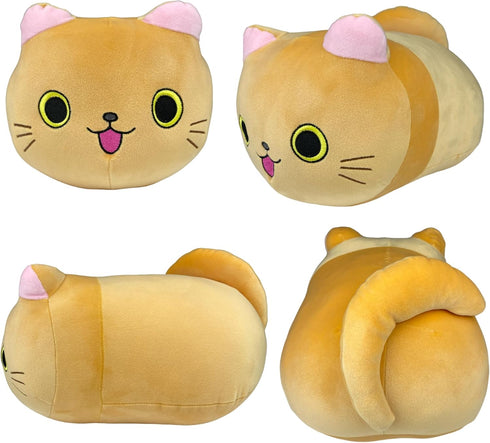 Pineapple Cat Plush Orange Cat Stuffed Animals Cute Cat Plushies Soft Kitten Squishy Pillow Plush Toys for Kids, Girls, Boys - 10 Inch...
