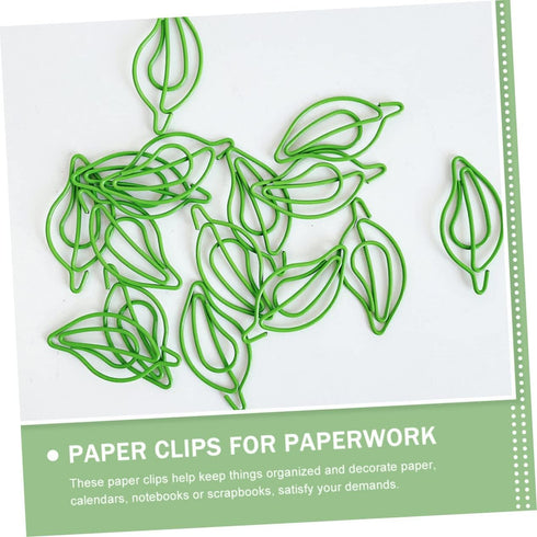 STOBOK 30pcs Paper Clip File Folders Colored Office Supplies Folders Binder Folders Leaf Shaped Paper Clip Paper Clips Rabbit Office Paperclips Fi...