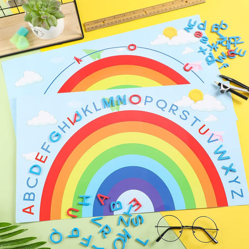 Double Sided Rainbow Play Alphabet Arch Mats Colorful Foam Letters ABC Educational Alphabet for Alphabet Recognition Activity Baby Toddlers Kids (...