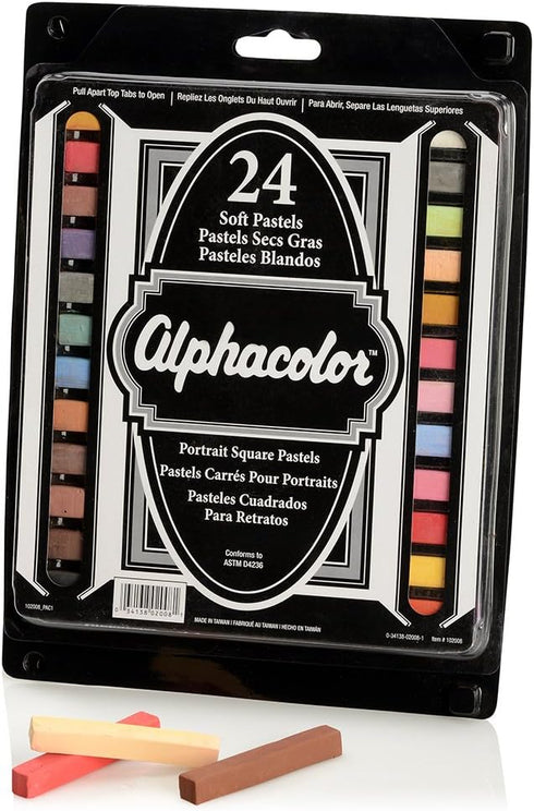 Alphacolor Soft Pastels, Multi-Cultural Portrait Pastels for Skin Tones, 24 Pastels per Set (102008)...