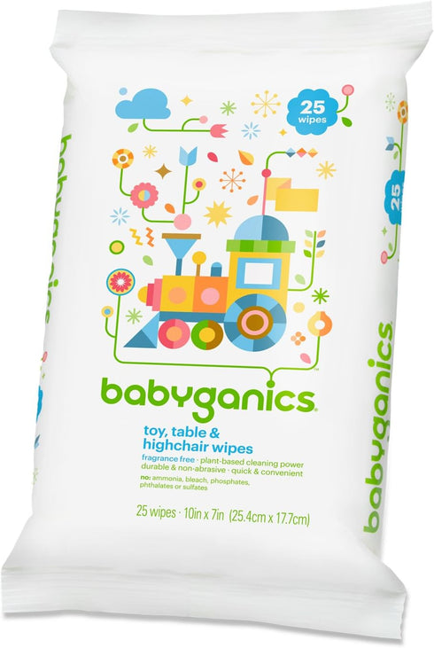 Babyganics Toy and Table Wipes, 25 ct, Quick & Convenient...