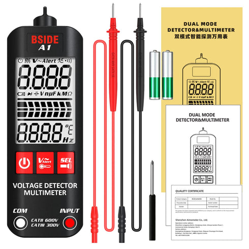 BSIDE Voltage Tester 3-Results Display Non-Contact Voltage Detector Pen, Integrated Multimeter, Dual Range AC 6V-1000V/90V-1000V Electrical Sensor...