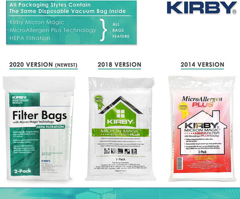 Kirby Allergen Reduction HEPA Filter Bags 6-Pack | Part #204811 | OEM Replacement for F-Style & Twist-Style Kirby Vacuums...