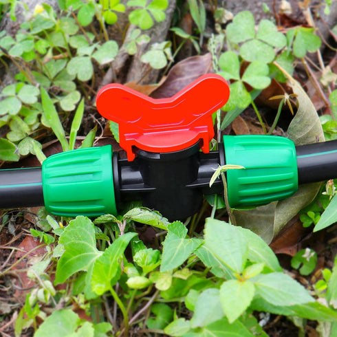 10 Pack Drip Irrigation Valve for 1/2 Inch Drip Tubing (1/2" ID x 0.65" OD)?1/2'' In-line Locked Barbed Ball Valve Drip Line Shut Off Valve Parts ...