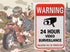 Tupalizy 24 Hours Video Camera Surveillance Sign Stickers Decals Self-Adhesive Home Business Alarm System Security Label Stickers for Window Wall ...