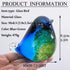 Qf Glass Bird Handmade Blown Glass Figurine Christmas, Birthday Gift Decorative Ornaments for Home Blue and Green Paper Weight...