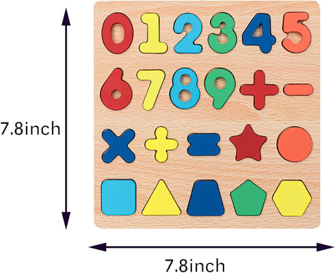 Wooden Puzzles for Toddlers, 2pack Alphabet Shape Puzzles for Kids Wooden Montessori Toddler Puzzles Wooden Alphabet Number Shape Puzzles for Kids...