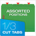 Pendaflex Fastener Folders, 2 Fasteners, Letter Size, Green, 1/3 Cut Tabs in Left, Right, Center Positions, 50 per Box (22140GW)...