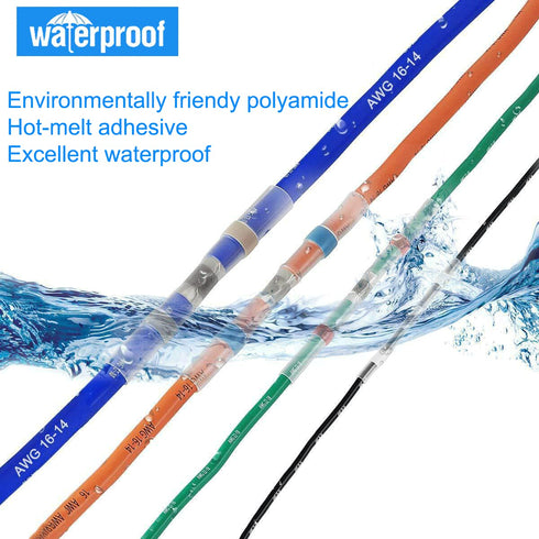 180 Pcs Solder Seal Wire Connectors,Electrical Connectors Heat Shrink Wire Connectors Waterproof Wire Connectors-Insulated Electrical for Marine A...