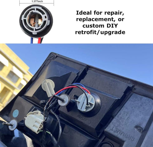 iJDMTOY 1157 7528 Wiring Harness Sockets Compatible with LED Bulbs, Turn Signal Lights, Brake Lights...