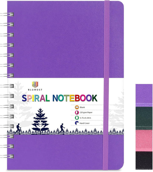 BLUMOST Spiral Sketchbook for Drawing, 120gsm Sketch Book for Sketching, Artist Drawing Blank Paper Notebook for Kids Adults Beginners, Inner Pock...