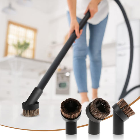 TXIN 4 Pieces Soft Horsehair Bristle Vacuum Attachments Dusting Brush Cleaner Dust Brush, Small Round Corner/Track Cleaning Tools Vacuum Brushes R...