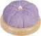 HARFINGTON Wooden Base Pin Cushion Japanese Style Cute Needle Holder Pincushions Round for Sewing Quilting Needlework DIY Crafts, Light Purple...