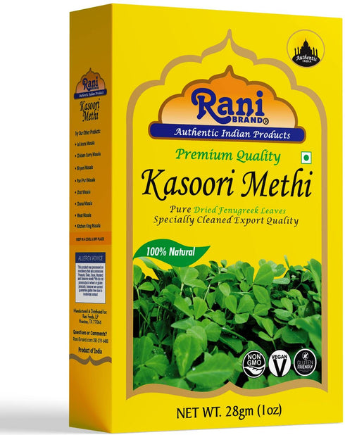 Rani Fenugreek Leaves Dried (Kasoori Methi) 1oz (28g) ~ All Natural | Vegan | Gluten Friendly | NON-GMO | Indian Origin...