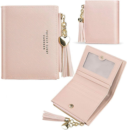 Womens Small Wallet Mini Purse Bifold Slim Card Case Holder Zipper Coin Pocket...