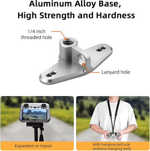 RC2 Bike Mount Adapter for DJI Air 3/Mini 4 Pro/DJI Mini 3/Mini 3 Pro RC with Screen Remote 1/4 Screw Port Tripod Mount Neck Lanyard Adapter Bike ...