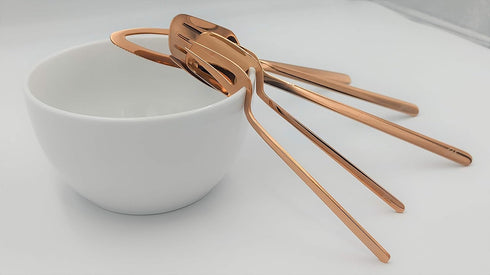 Modern Flatware - Luxury Stainless Steel Utensil Elegant Dinnerware Cutlery Set, Dishwasher Safe Forks Knives Spoons, Tableware (Rose Gold, 5pcs, ...