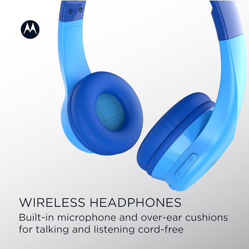 Motorola Sound JR300 Bluetooth Wireless Toddler Headphones with Microphone - Foldable Over Ear Kids Bluetooth Headphones with Safe Volume Limit 85...