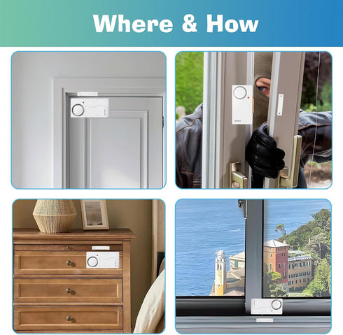 HENDUN Wireless Remote Door Alarm When Opened, Windows Open Alarms, Magnetic Security Sensor, Pool Safety for Kids, Alzheimer's Care...