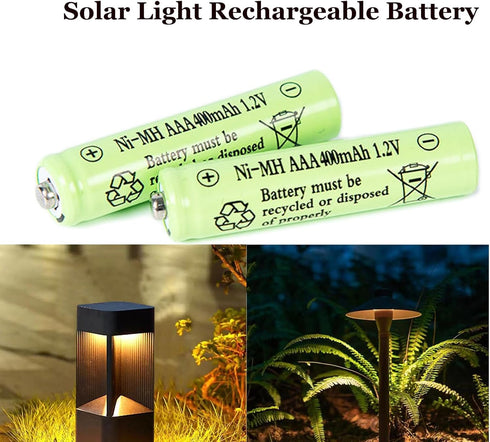 12 Packs 1.2V AAA 400mAh Ni-MH Rechargable Batteries for Garden Landscaping Solar Lights (AAA Size Cell)...