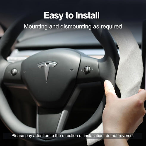 for Tesla Steering Wheel Cover Fluffy Wheel Cover for Model 3/Y Suede Steering Wheel Wrap Protector Comfortable Grip for Tesla White Accessories f...