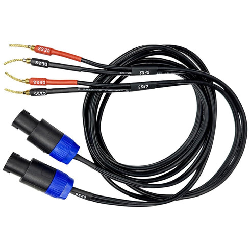 CESS-276-6f Braided-Type Pin Banana Plug to Speakon Speaker Cable, Secure Contact with Spring Clips, Super Soft Silicone 12 Gauge Wires (6 Feet)...