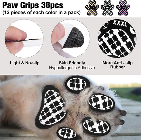 BEAUTYZOO Dog Anti-Slip Paw Grips Traction Pads, 36 Pcs Pads Dog Paw Protectors Toe Grip Pads, Non Slip Non-Skid for Small Medium Large Senior Dog...