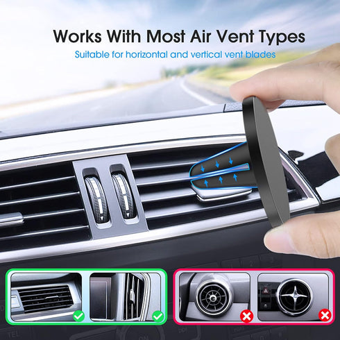 TechMatte MagGrip Car Vent Mount, Magnetic Air Vent Smartphone Holder for iPhone 16 15 14 13 12 Series...