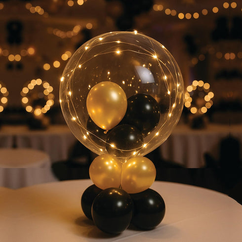 Lightsfever warm white led balloons with batteries, wedding proposal decorations clear transparent for helium or air, birthday party, halloween de...