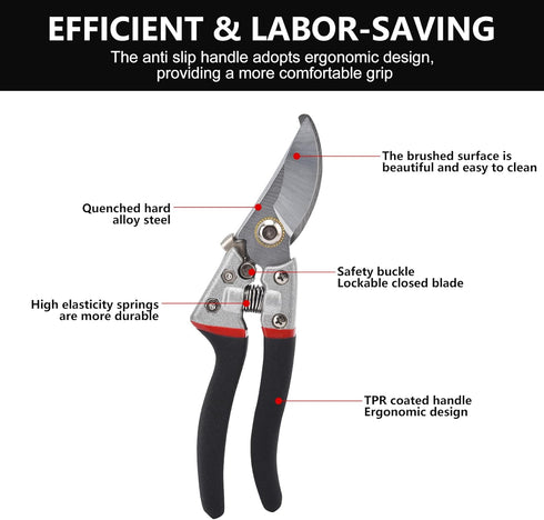 Pruning Shears for Gardening, Gardening Shears Heavy Duty, Cutting Shears Garden,Hedge Clippers, Rose Pruning Shears, Hand Clippers Gardening, Cli...