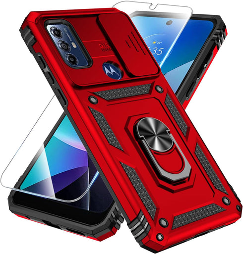 SunStory for Motorola Moto G Play 2023 Case,Moto G Pure Case, Moto G Power 2022 Case with HD Screen Protector & Slide Camera Cover & Kickstand, [M...
