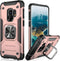 IKAZZ for Galaxy S9 Case,Dual Layer Soft Flexible TPU and Hard PC Anti-Slip Full-Body Rugged Protective Phone Cover with Magnetic Kickstand Rose G...