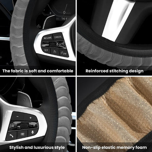 15 Inch Car Steering Wheel Cover, Winter Warm Plush Fluffy Non-Slip Automotive Steering Wheel Protector for Man Woman, Vehicle Interior Accessorie...