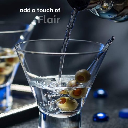 MITBAK Martini Glasses, Set of 6 Stemless Martini Glass, 8 OZ With Stylish Base, Elegant Cocktail Glasses Great for Martini, Cocktail, Manhattan, ...