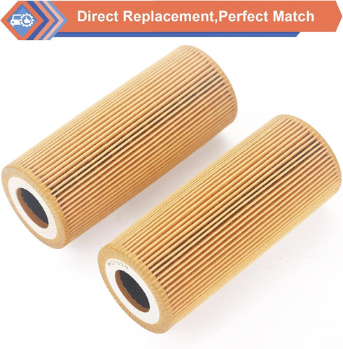 2 Pcs Engine Oil Filter Compatible With Audi Porsche VW Vehicle 2005-2018 A4 A5 A6 A7 A8 Quattro Q5 Q7 S4 S5 SQ5, 2011-2017 Cayenne Panamera, Toua...
