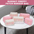 Preppy Patch Skincare Bags Travel Makeup Bag Varsity Letter Cosmetic Toiletry Cute Bag for Teen Girls PU Leather Portable Zipper Pouch Storage Pur...