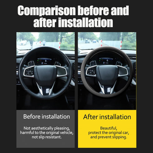 Car Steering Wheel Cover, Anti-Slip Silicone Steering Wheel Protector, Universal Car Accessories Wheel Cover for Most of Cars (Black)...