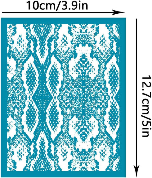 OLYCRAFT 4x5 Inch Clay Stencils Snakeskin Pattern Silk Screen for Polymer Silk Screen Stencils Abstract Snakeskin Mesh Transfer Stencils Animal Th...