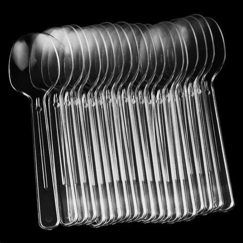 200 Pack 4 Inch Clear Plastic Spoons, Mini Dessert Spoons, Transparent Small Plastic Teaspoon Tableware for Kitchen, Party, Dessert Station...