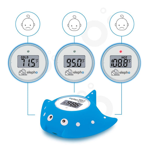 Elepho eFloat Digital Baby Thermometer for Bathtub | Accurately Monitors Water & Room Temperature + Acts as Kids Bath Toy | Waterproof Device Aler...