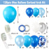 RUBFAC Blue Balloons Garland Arch Kit, Blue and White Balloons, Royal Blue Baby Blue White Sliver Balloon Arch for Baby Shower Birthday Graduation...