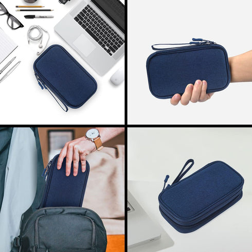Portable, Waterproof Electronics Accessories Case and Organizer Bag for Cables, USB Drives and Chargers...