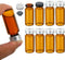 PATIKIL 10ml Sample Vials, 8 Pack Lab Empty Vials with Butyl Rubber Stopper and Crimp Top Caps Borosilicate Glass Vial, Amber...