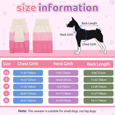 ASENKU Warm Dog Sweater for Small Medium Dogs,Pet Sweaters for Fall Winter Dog Clothing,Thicked Pullover Puppy Cat Turtleneck Sweater for Doggie C...