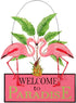 Sunset Vista Designs Kathy Hatch Pretty in Pink Flamingo Welcome to Paradise Sign, 14 by 10-Inch...