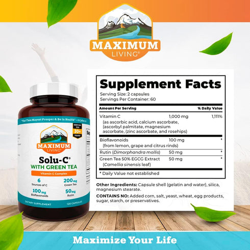 Solu-C with Green Tea, 120 Capsules...