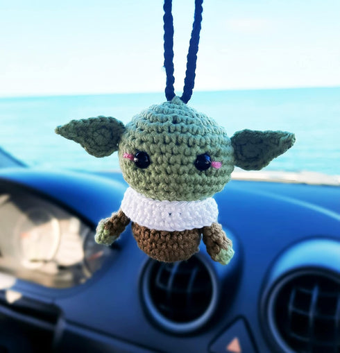 Alien, Car Mirror Hanging Decorations, Crochet Handmade Car Rear View Mirror Holder Hanging Accessories, Bag Ornament....