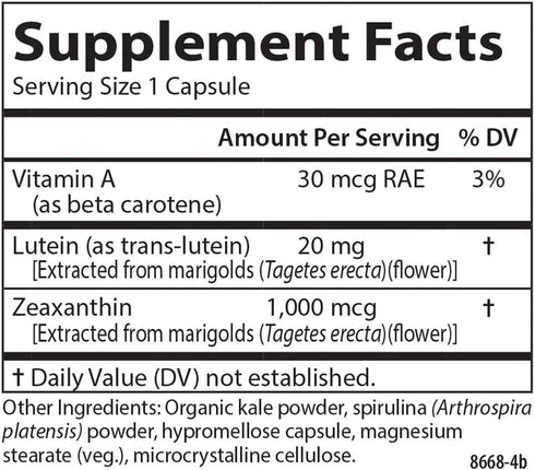 Carlson - Lutein & Greens, 20 mg, Vision Support & Eye Function, Antioxidant, 30 Vegetarian Capsules...
